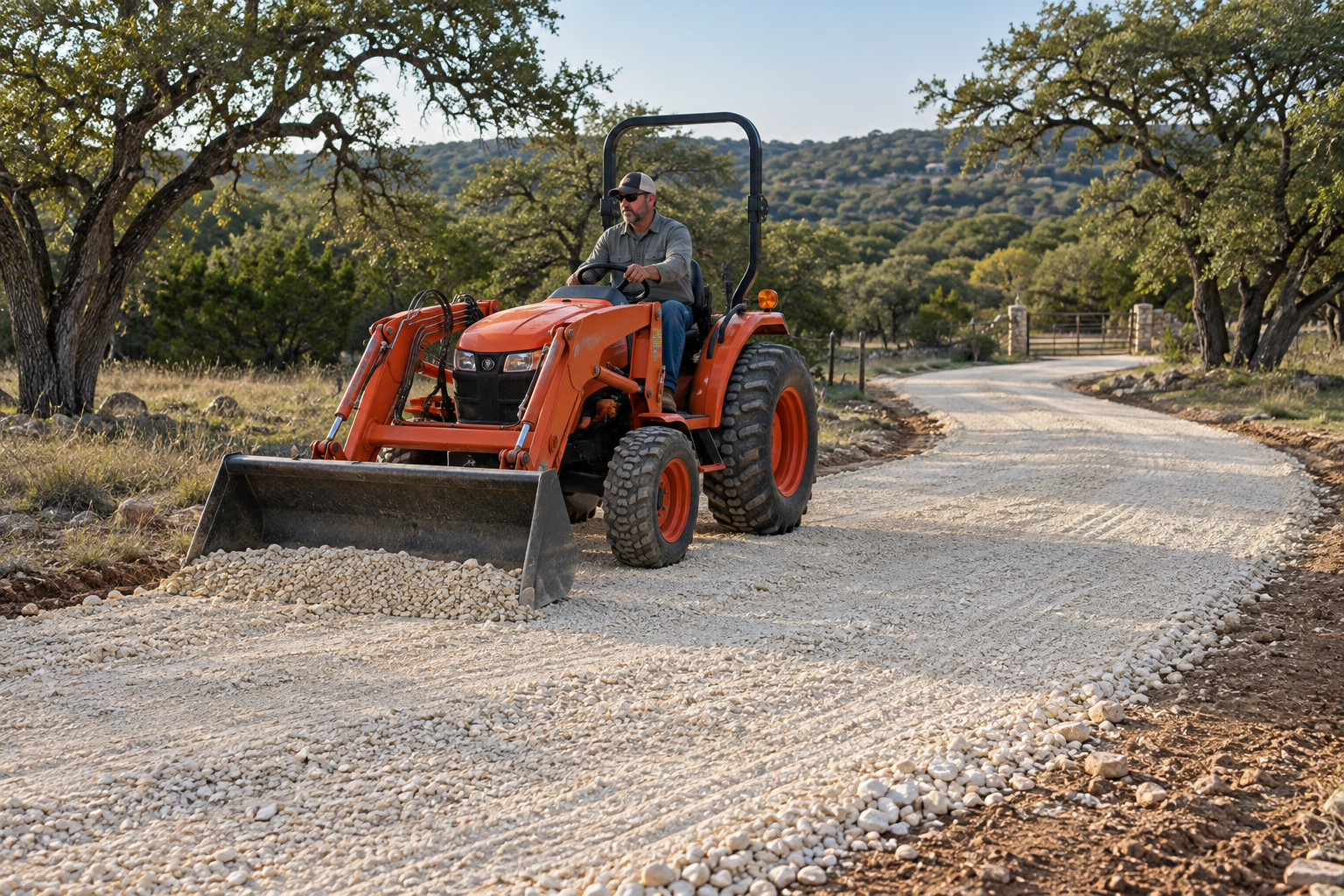 Gravel driveway and grading work