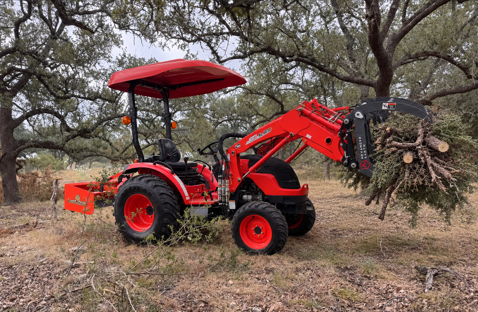 Tractor working on acreage